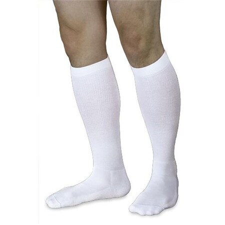 Overtime 18-25mmHg Mens Closed Toe Knee High Compression Sock; Extra Large & Long; White OV926477